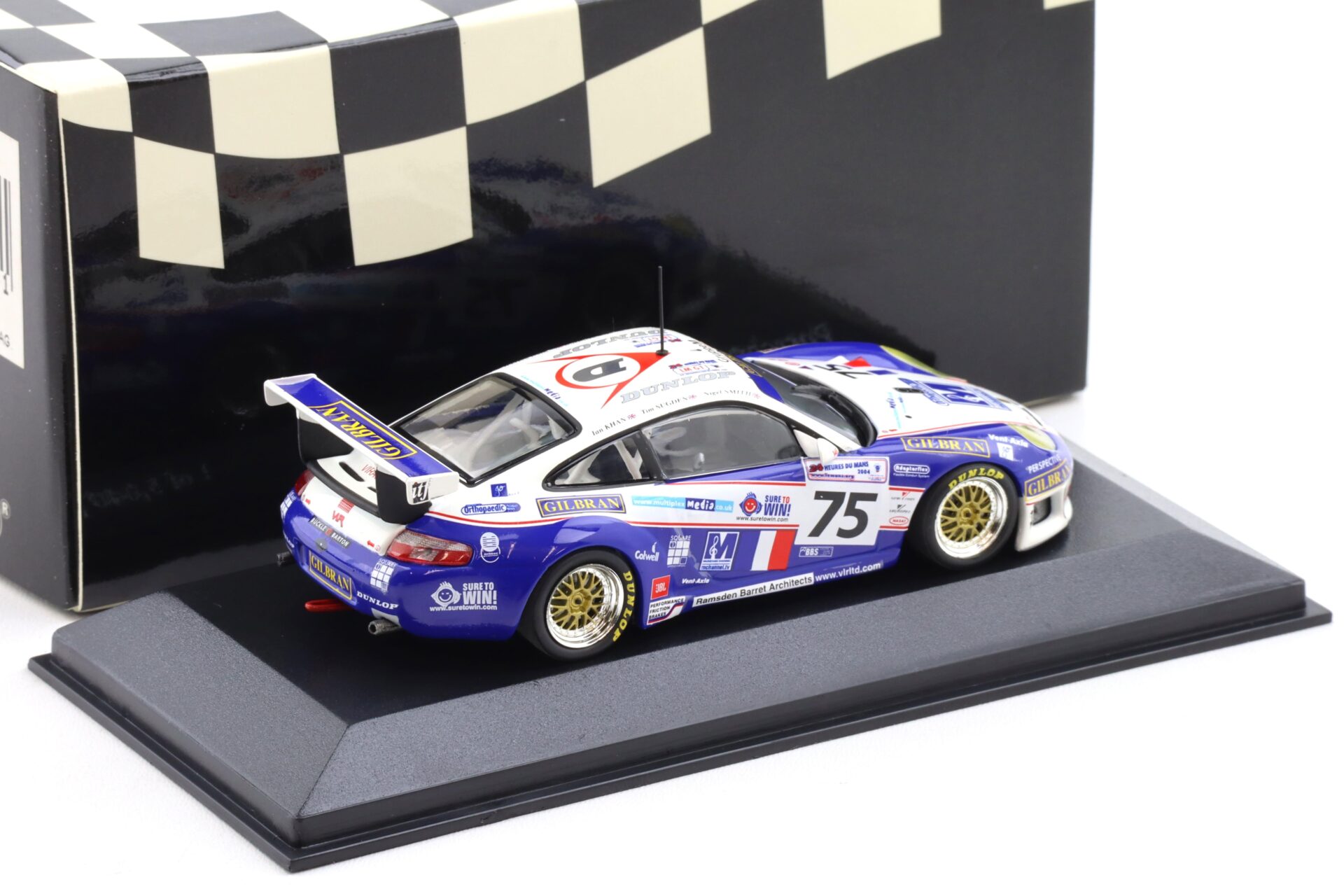 1:43 Minichamps Porsche 911 996 GT3 RS 24h Le Mans 2004 Perspective Racing #75 Khan