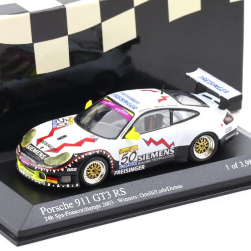 1:43 Minichamps Porsche 911 996 GT3 RS 24h SPA 2003 Winners Ortelli/ Lieb #50