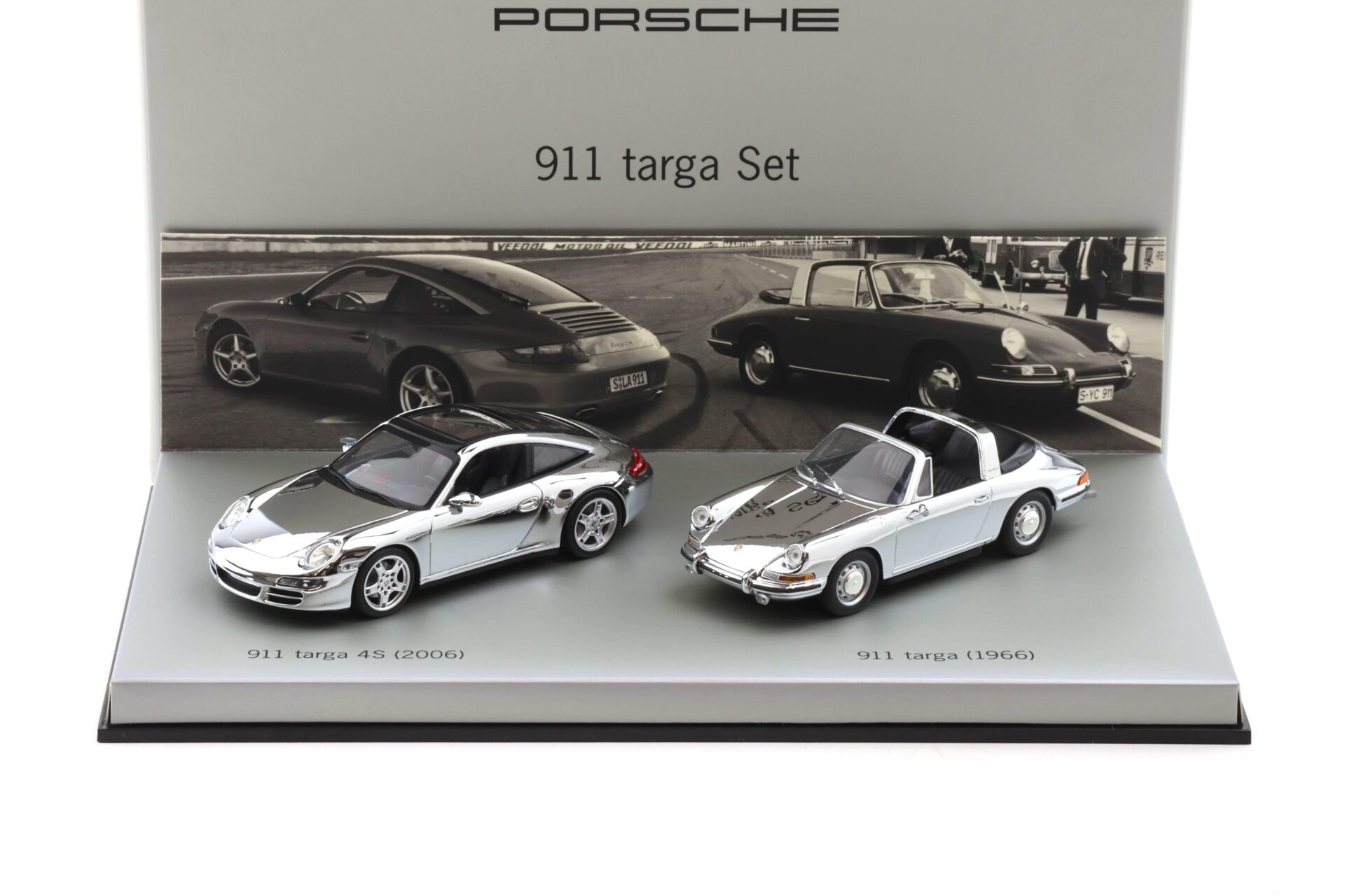 1:43 Minichamps Porsche 911 Targa SET 2 pcs. CHROM Limited 1500 pcs. WAP DEALER