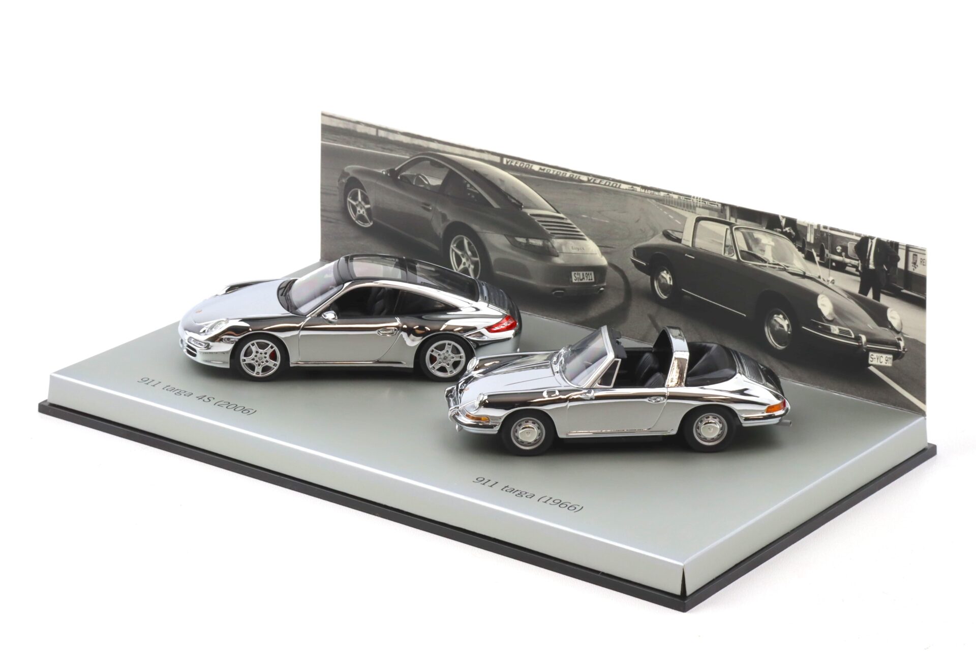 1:43 Minichamps Porsche 911 Targa SET 2 pcs. CHROM Limited 1500 pcs. WAP DEALER