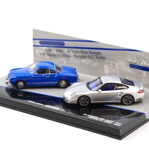 1:43 Minichamps Set 20 Years Porsche 911 Turbo silver + VW Karmann Ghia blue