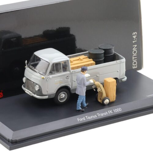 1:43 Schuco Ford Taunus Transit FK 1000 Pritsche Fracht und Eilgut grey