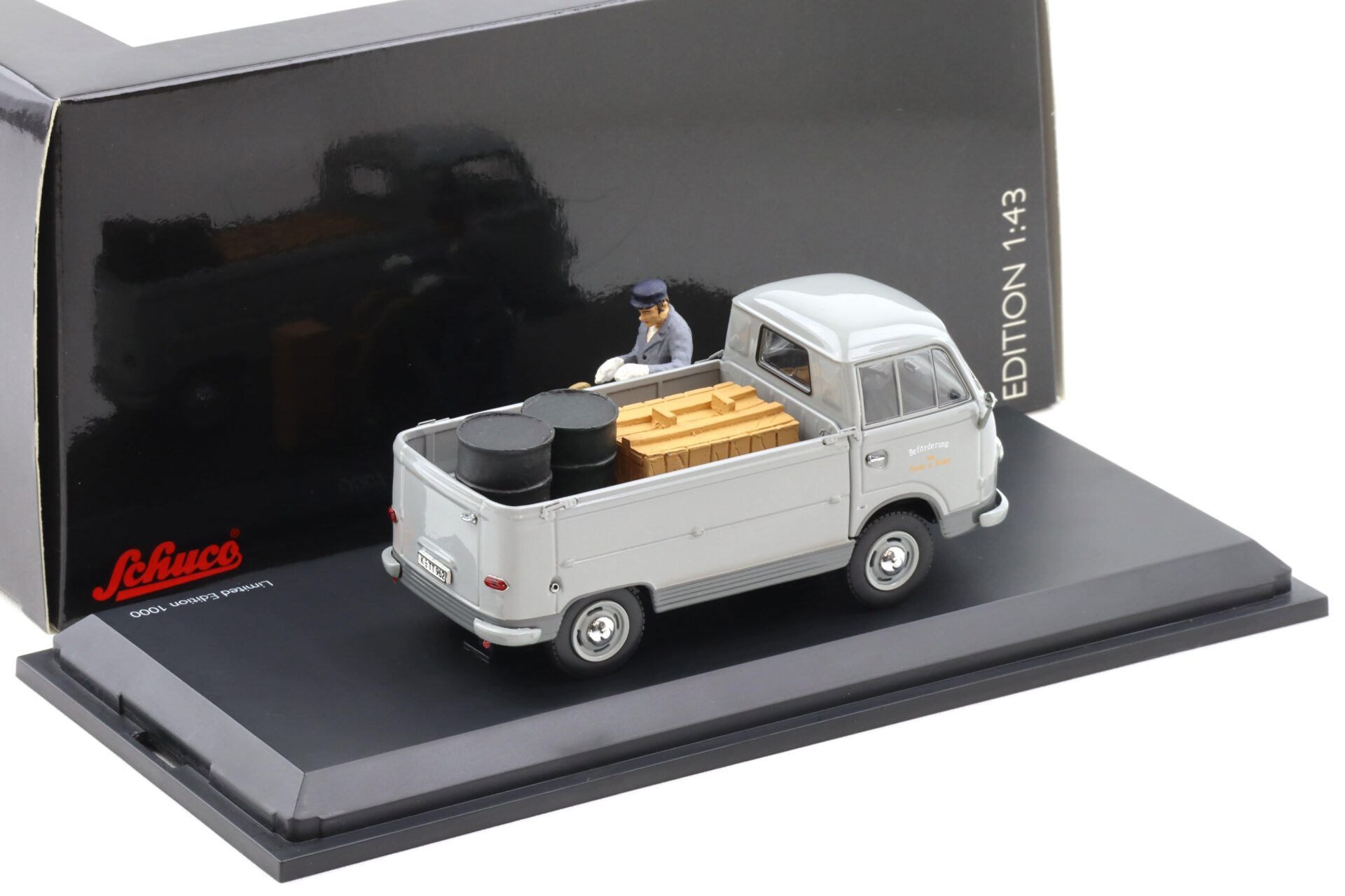 1:43 Schuco Ford Taunus Transit FK 1000 Pritsche Fracht und Eilgut grey