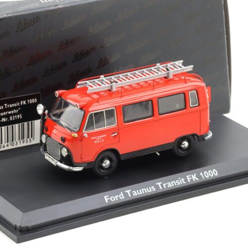 1:43 Schuco Ford Taunus Transit FK1000 VAN Feuerwehr Wels red