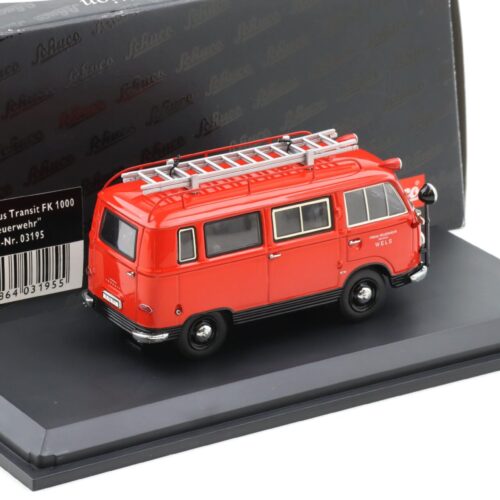 1:43 Schuco Ford Taunus Transit FK1000 VAN Feuerwehr Wels red