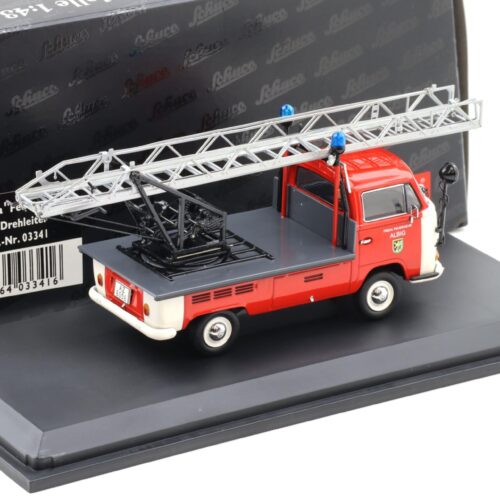 1:43 Schuco VW T2a Feuerwehr mit Drehleiter Feuerwehr Albig red/ white