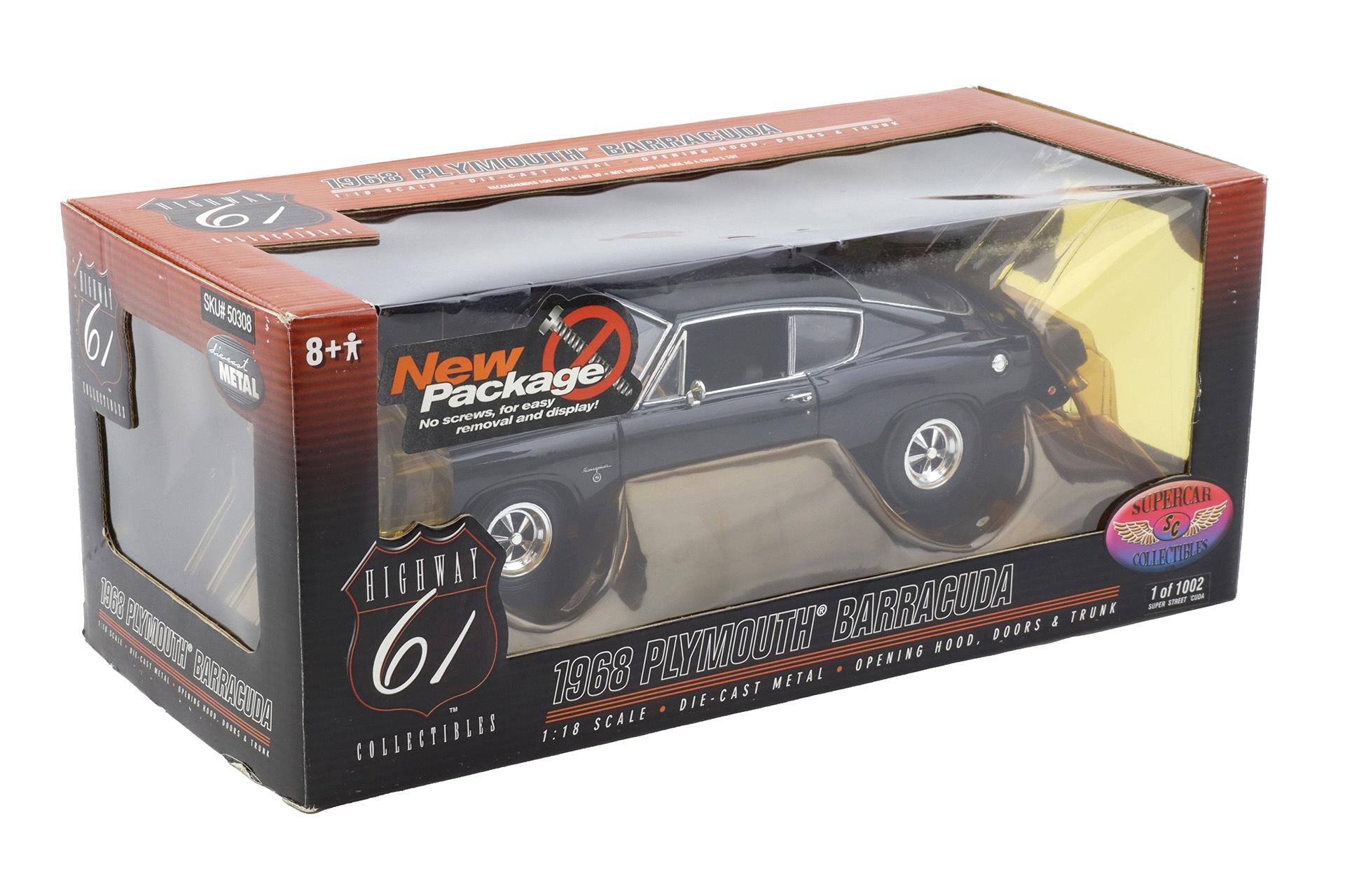 1:18 Highway61 Supercar Collectibles Plymouth Barracuda Super Street Cuda black