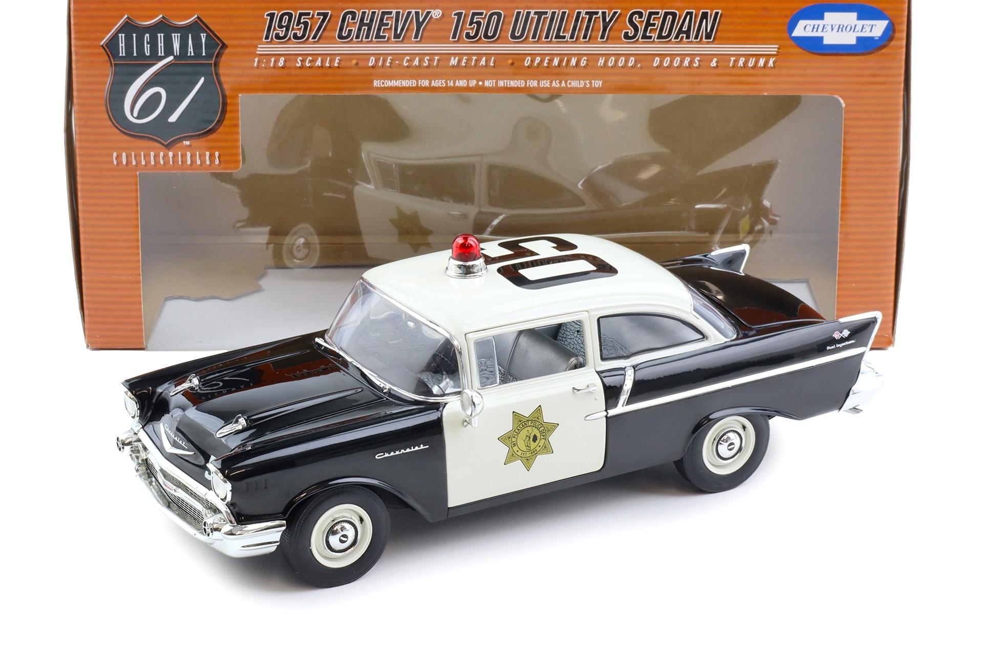 1:18 Highway61 Chevrolet 150 Utility Sedan 1957 Police black/ white