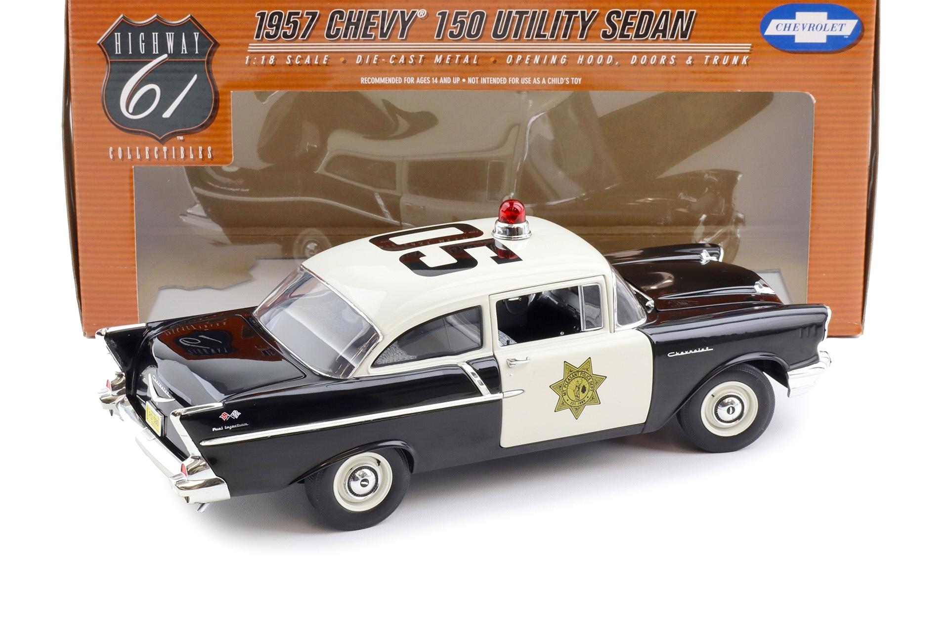 1:18 Highway61 Chevrolet 150 Utility Sedan 1957 Police black/ white