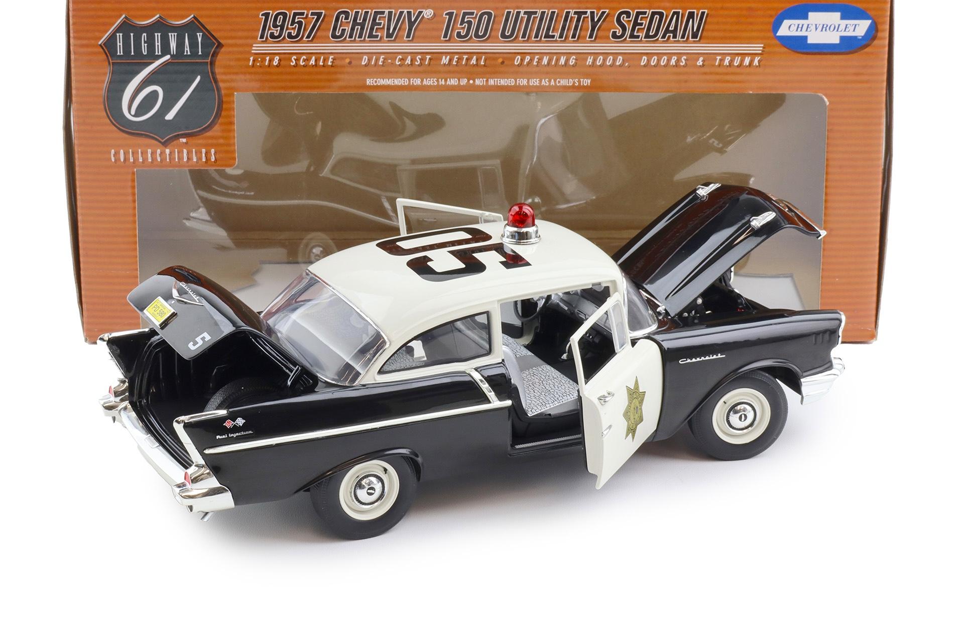 1:18 Highway61 Chevrolet 150 Utility Sedan 1957 Police black/ white