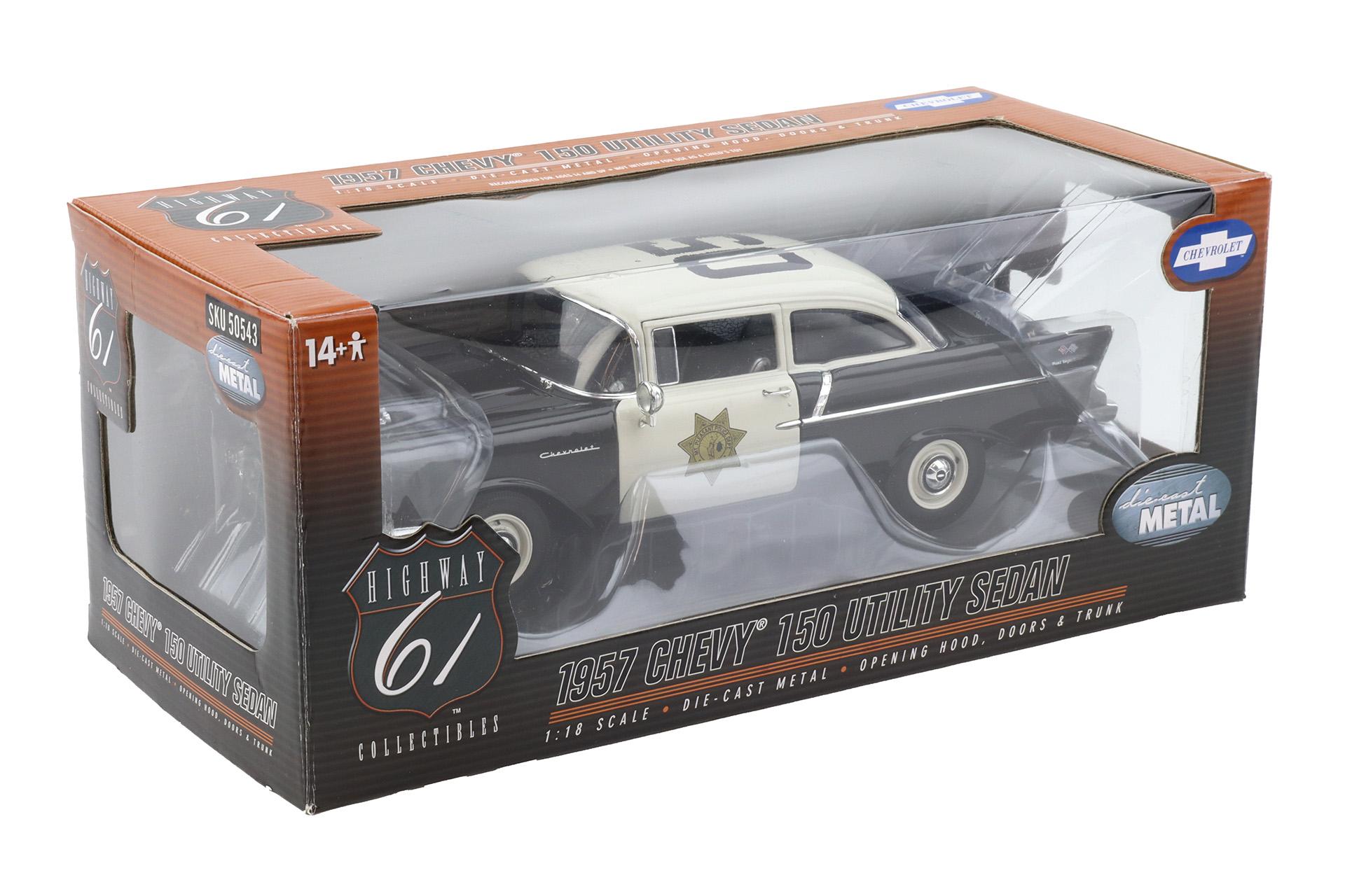 1:18 Highway61 Chevrolet 150 Utility Sedan 1957 Police black/ white