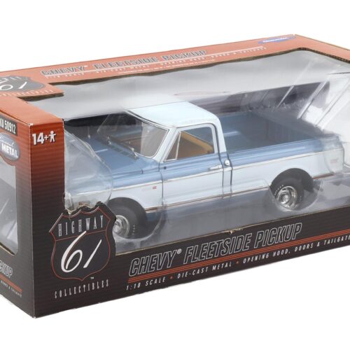 1:18 Highway61 Chevrolet Fleetside C-10 Pickup 1972 Glacier blue/ white