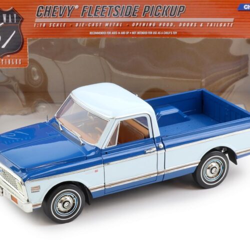 1:18 Highway61 Chevrolet Fleetside C-10 Pickup 1972 Medium blue/ white