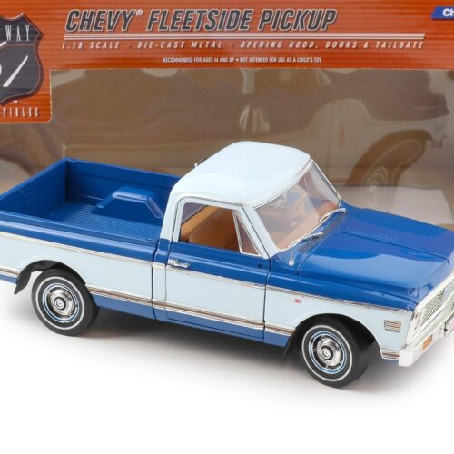 1:18 Highway61 Chevrolet Fleetside C-10 Pickup 1972 Medium blue/ white