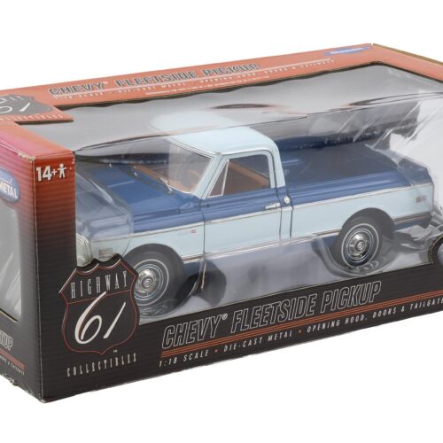 1:18 Highway61 Chevrolet Fleetside C-10 Pickup 1972 Medium blue/ white