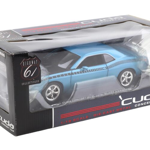 1:18 Highway61 Plymouth Cuda Coupe Concept Car B5 blue/ black AAR stripes