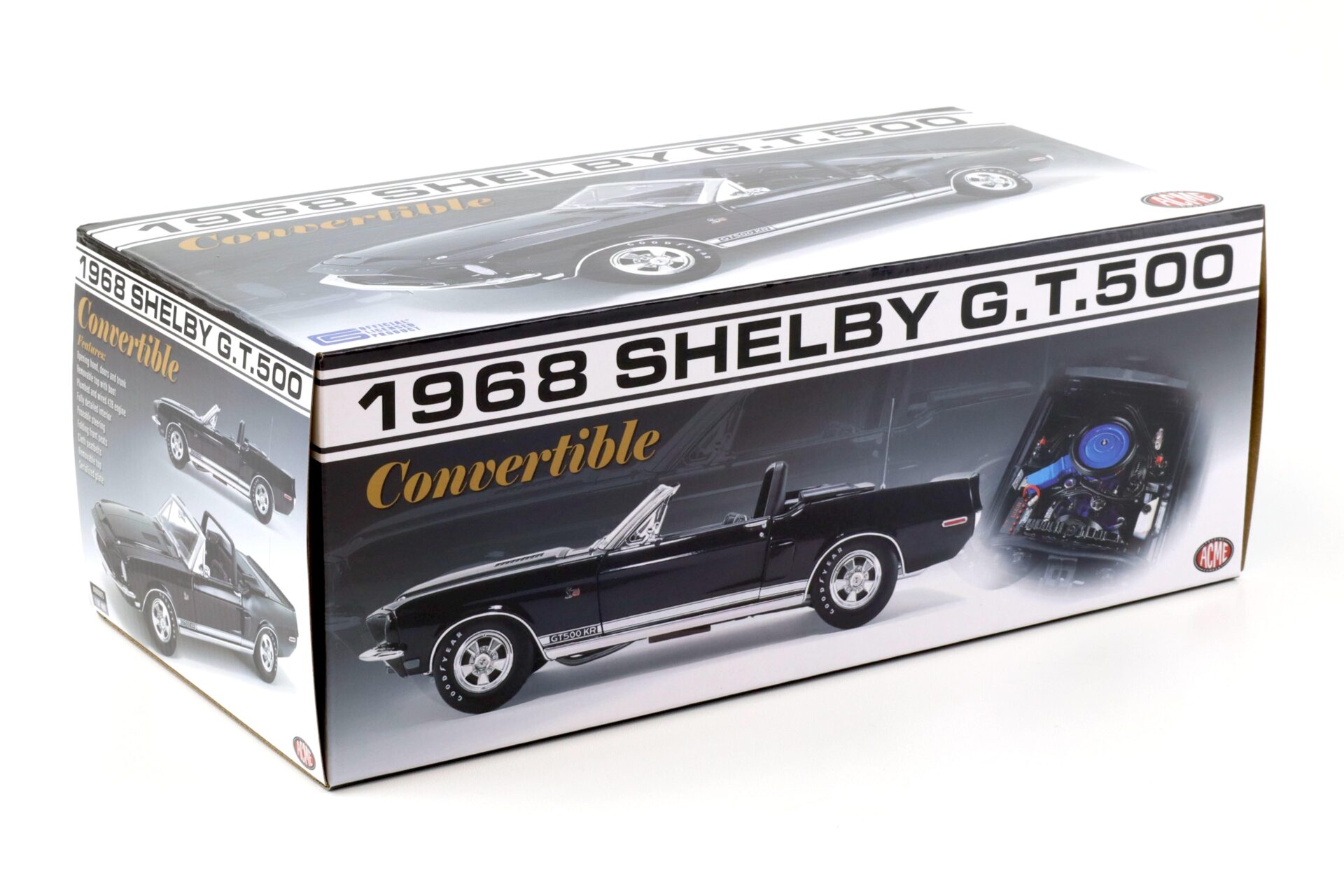 1:18 ACME 1968 Shelby GT500 KR Convertible black/ white stripes