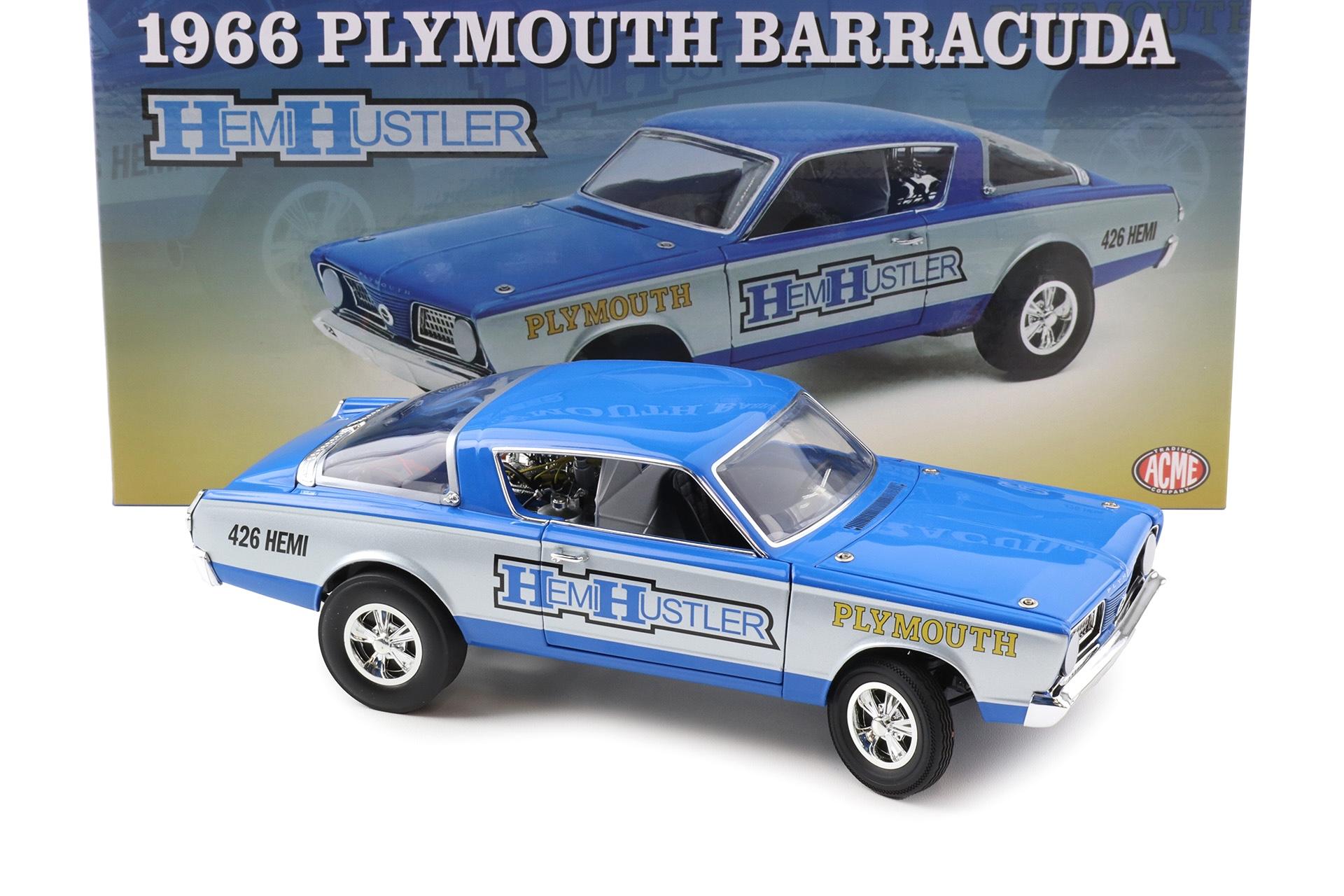1:18 ACME 1966 Plymouth Barracuda 426 Hemi Hustler blue/ grey
