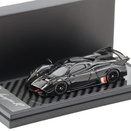 1:64 LCD Models Pagani Huayra R 2021 Full Carbon black/ Italian flag LCD64028-CBI