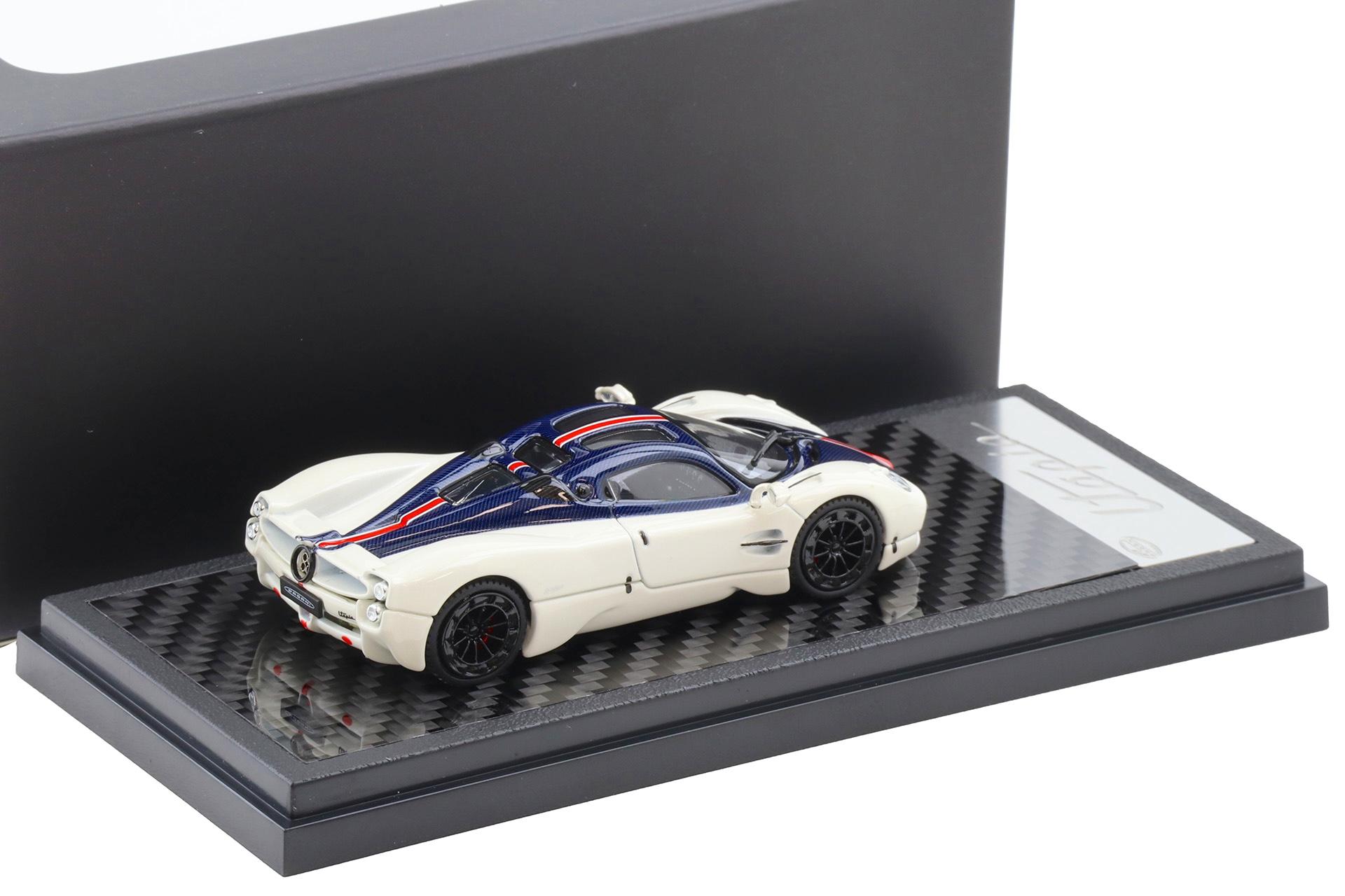 1:64 LCD Models Pagani Utopia Coupe white/ blue Carbon LCD64039-WB