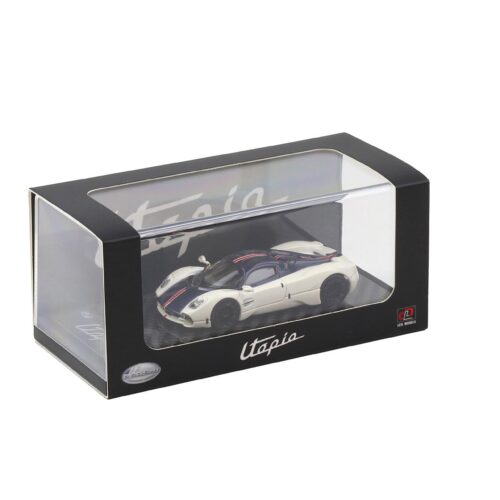 1:64 LCD Models Pagani Utopia Coupe white/ blue Carbon LCD64039-WB