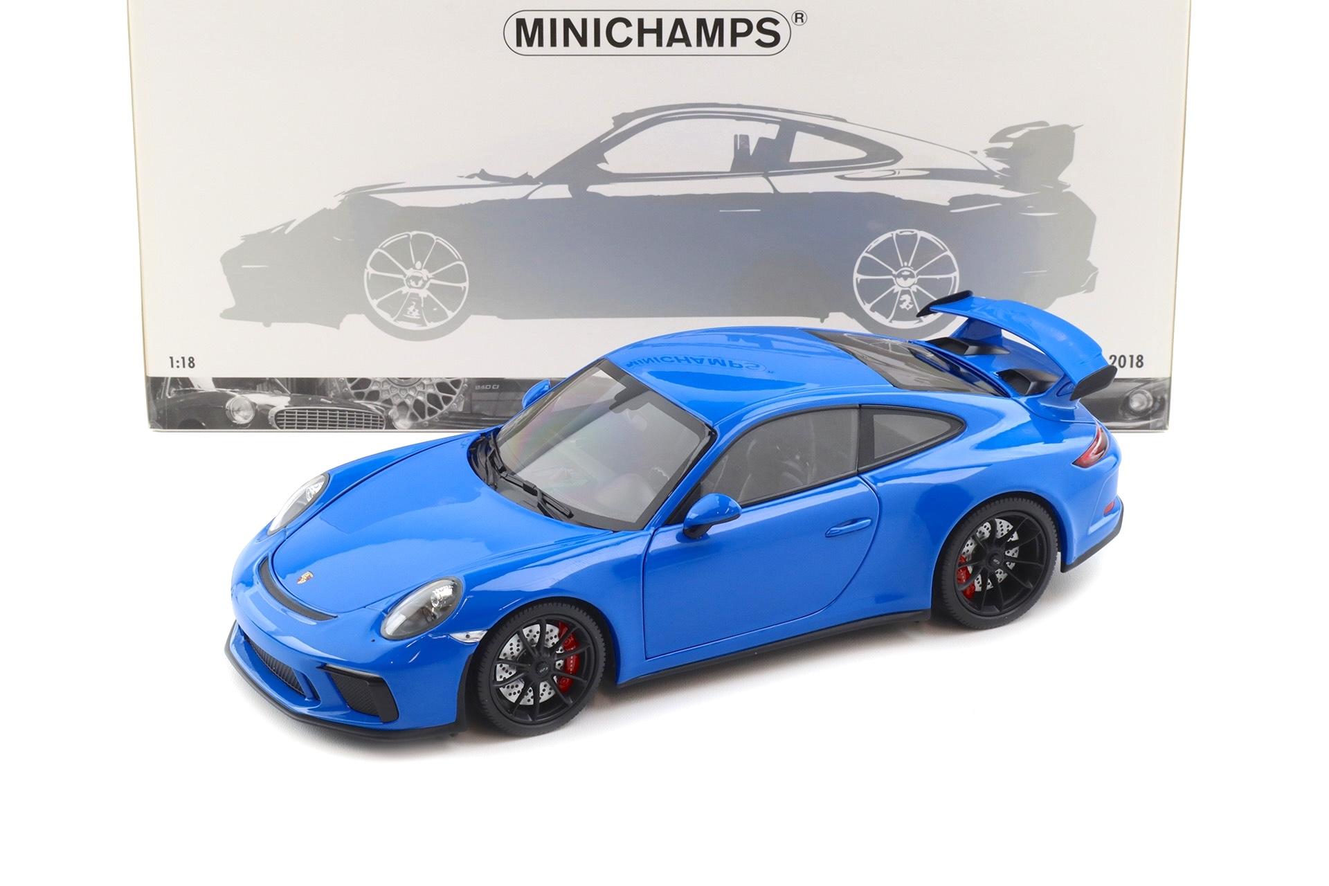 1:18 Minichamps Porsche 911 (991) GT3 Coupe 2018 blue/ black wheels