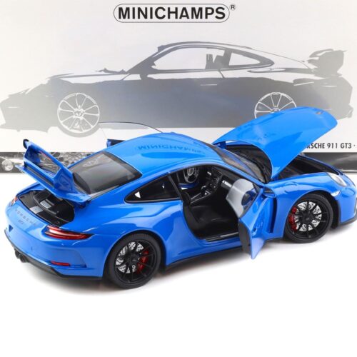 1:18 Minichamps Porsche 911 (991) GT3 Coupe 2018 blue/ black wheels