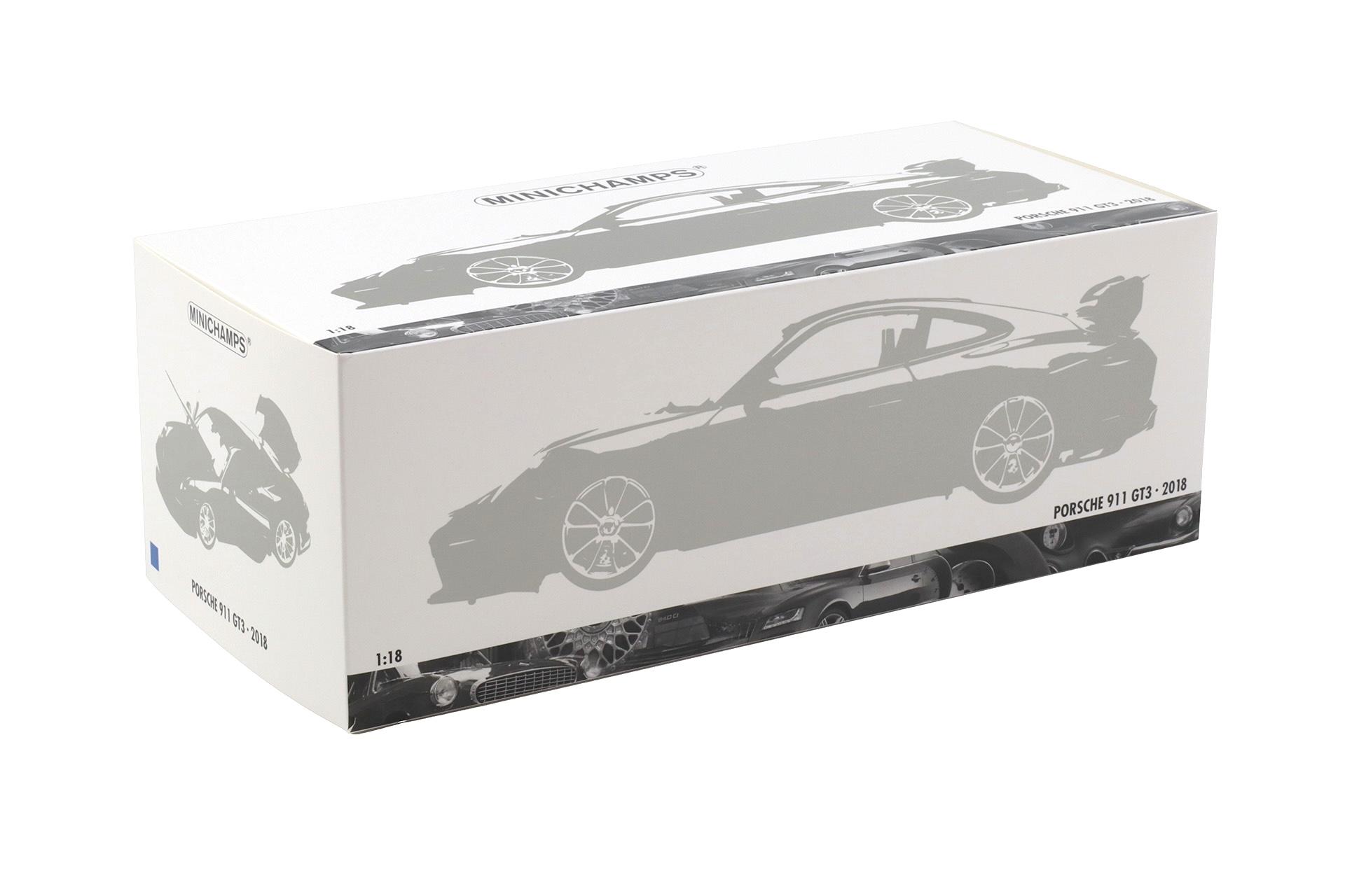 1:18 Minichamps Porsche 911 (991) GT3 Coupe 2018 blue/ black wheels