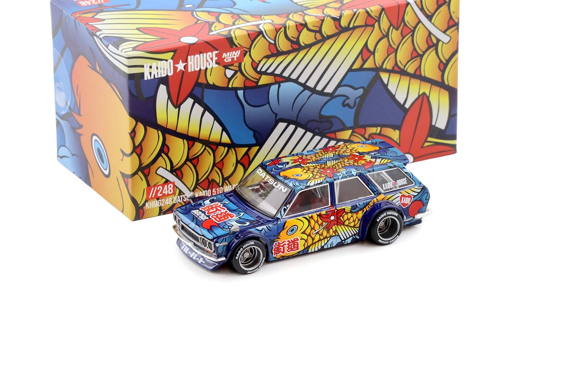 1:64 TSM Mini GT Kaido House Datsun KAIDO 510 Koi Wagon V1 blue