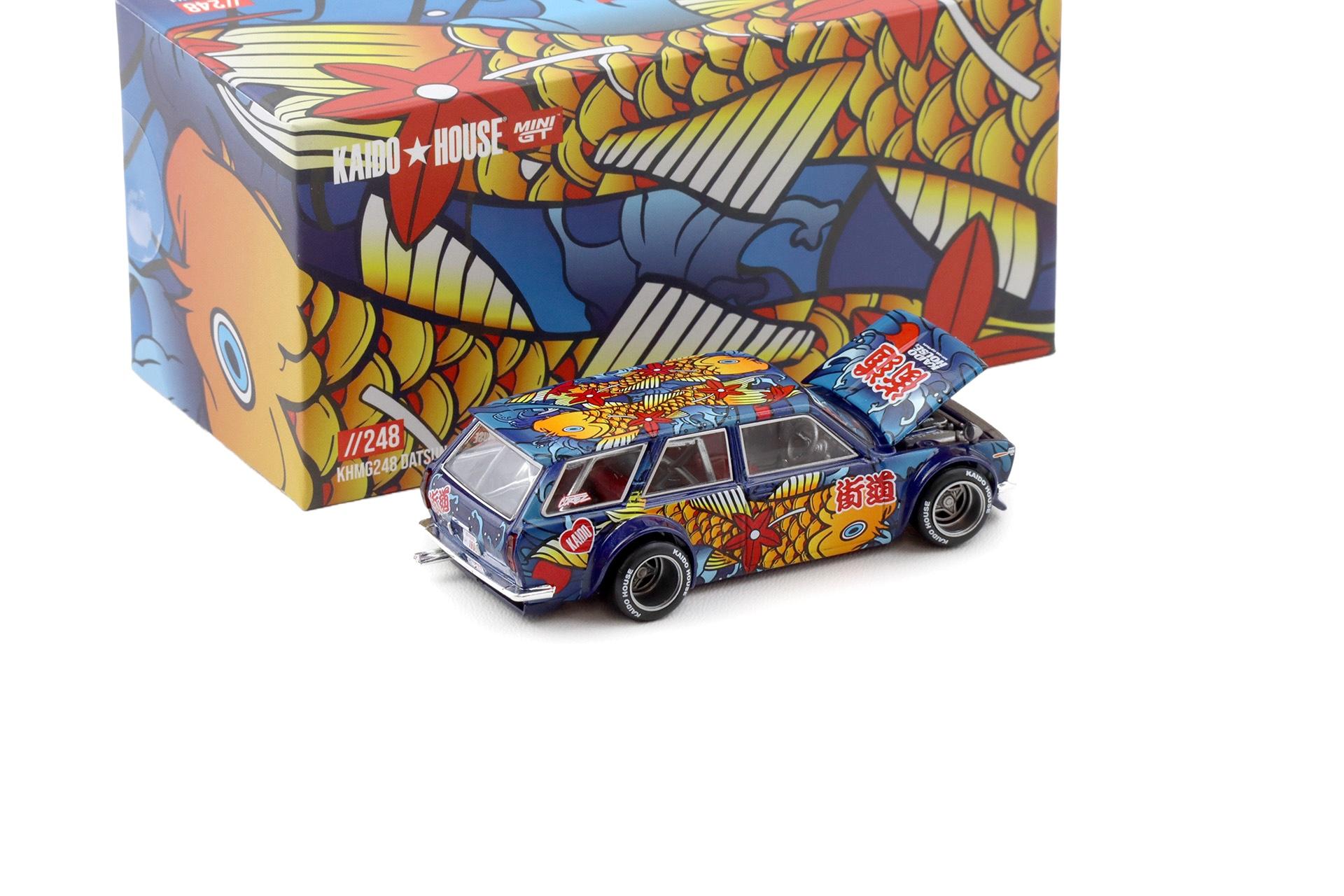 1:64 TSM Mini GT Kaido House Datsun KAIDO 510 Koi Wagon V1 blue