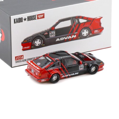 1:64 TSM Mini GT Kaido House Toyota AE86 Sprinter Trueno Kaido ADVAN red/ black