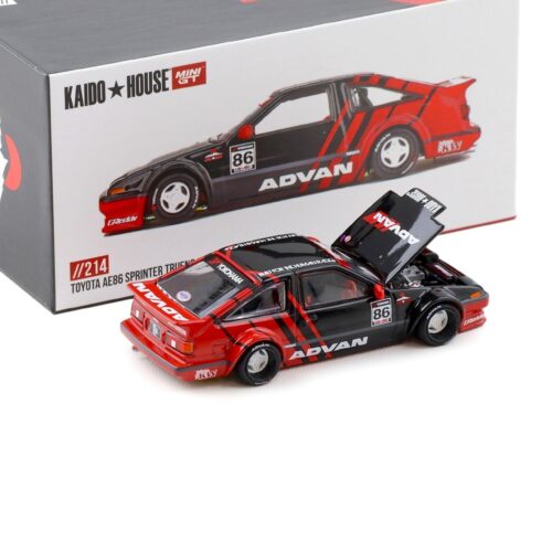 1:64 TSM Mini GT Kaido House Toyota AE86 Sprinter Trueno Kaido ADVAN red/ black