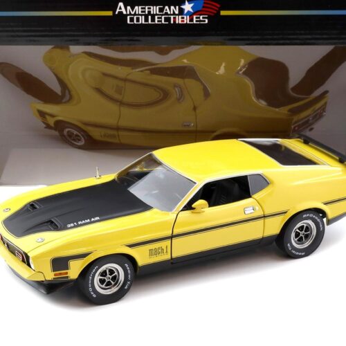 1:18 Sun Star 1971 Ford Mustang Mach 1 Coupe Ram Air 351 Medium Bright yellow