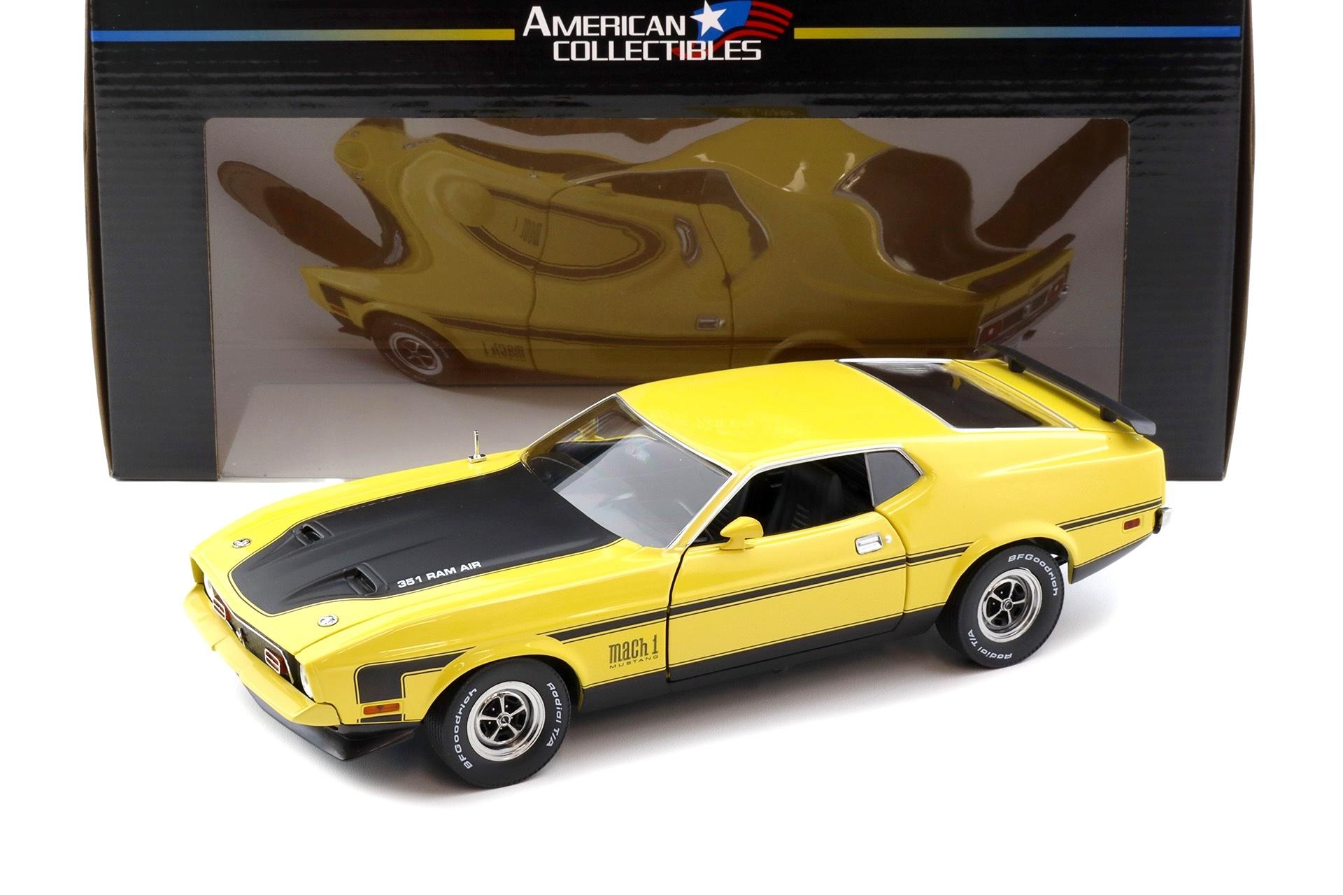 1:18 Sun Star 1971 Ford Mustang Mach 1 Coupe Ram Air 351 Medium Bright yellow