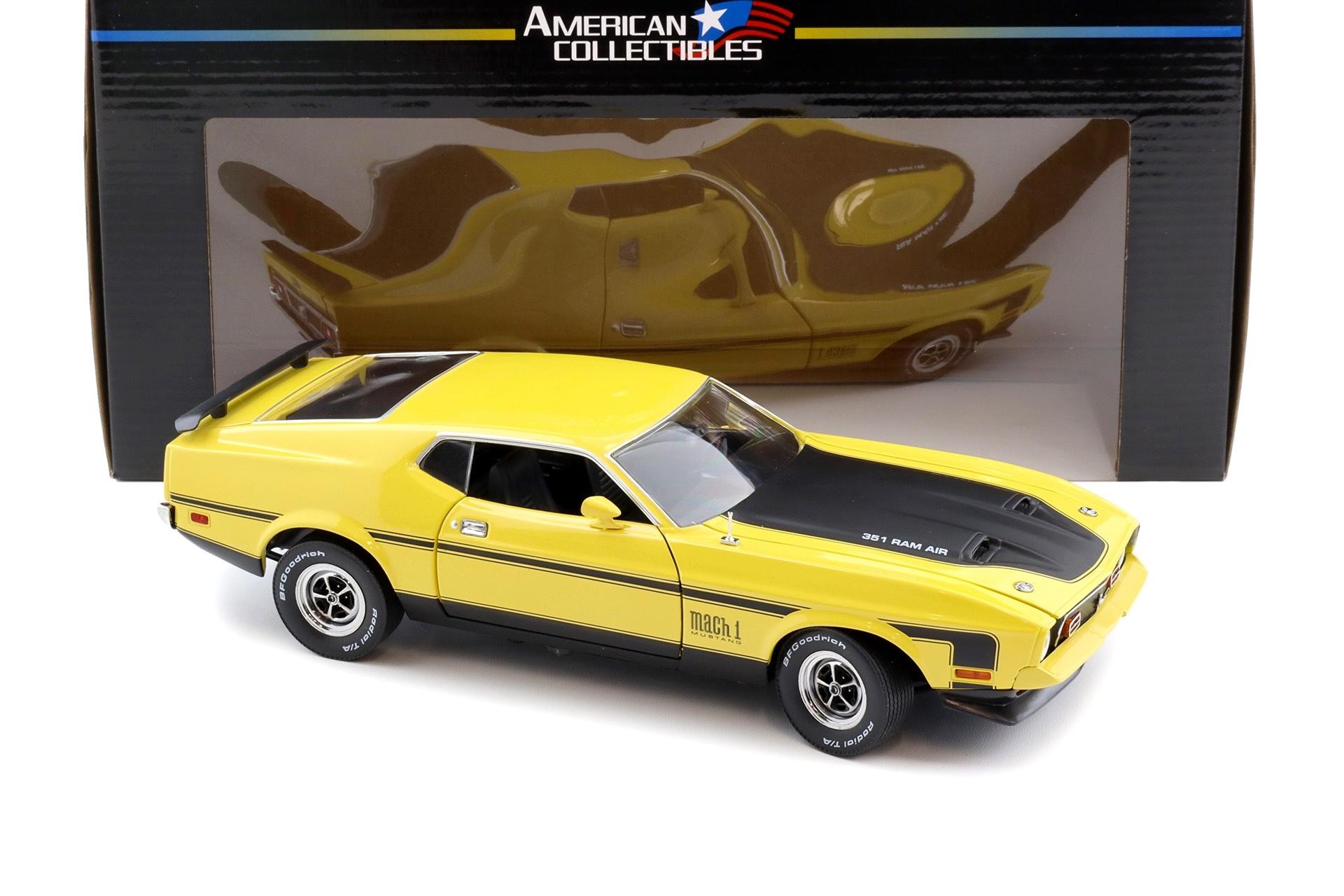 1:18 Sun Star 1971 Ford Mustang Mach 1 Coupe Ram Air 351 Medium Bright yellow