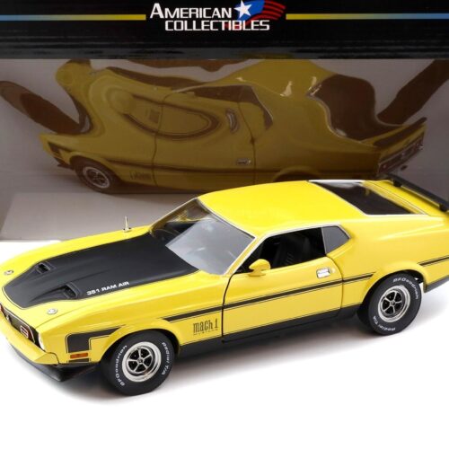 1:18 Sun Star 1971 Ford Mustang Mach 1 Coupe Ram Air 351 Medium Bright yellow