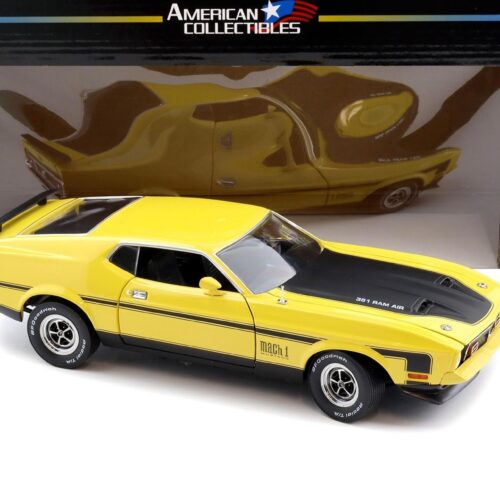 1:18 Sun Star 1971 Ford Mustang Mach 1 Coupe Ram Air 351 Medium Bright yellow