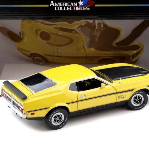 1:18 Sun Star 1971 Ford Mustang Mach 1 Coupe Ram Air 351 Medium Bright yellow