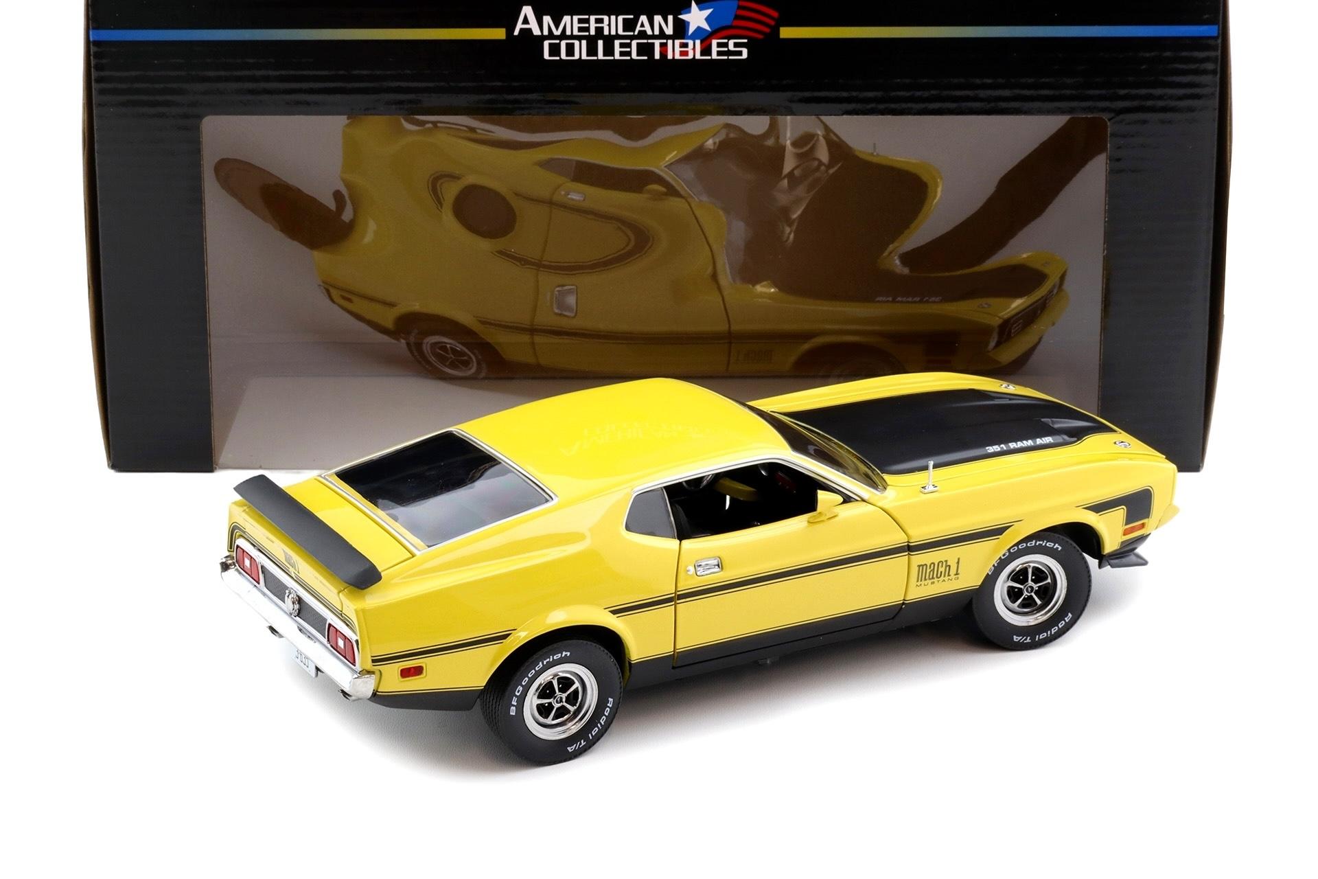 1:18 Sun Star 1971 Ford Mustang Mach 1 Coupe Ram Air 351 Medium Bright yellow