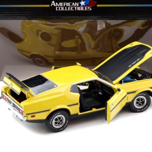 1:18 Sun Star 1971 Ford Mustang Mach 1 Coupe Ram Air 351 Medium Bright yellow