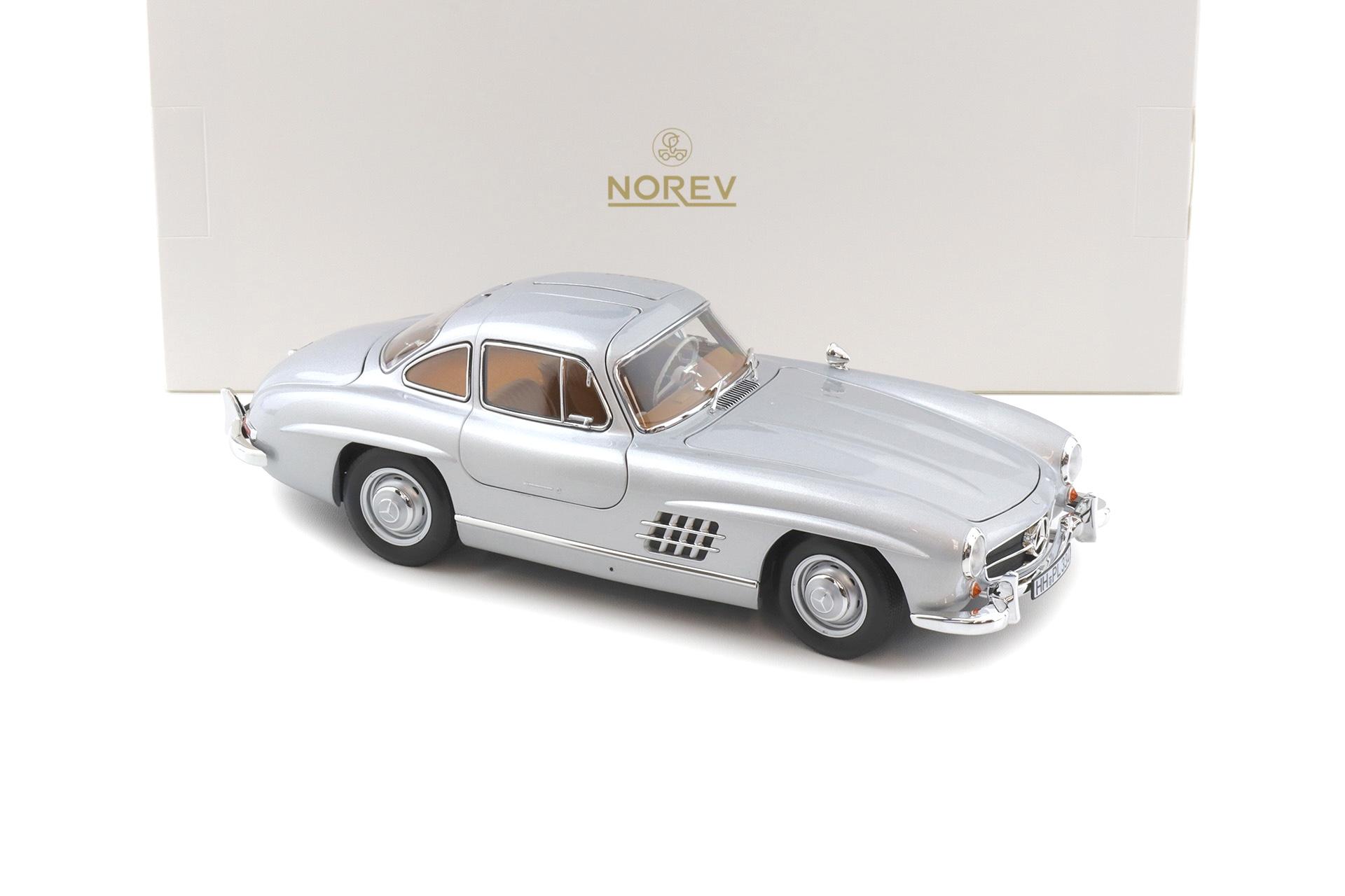1:18 Norev Mercedes 300 SL Flügeltürer Gullwing 1954 silver/ brown interior