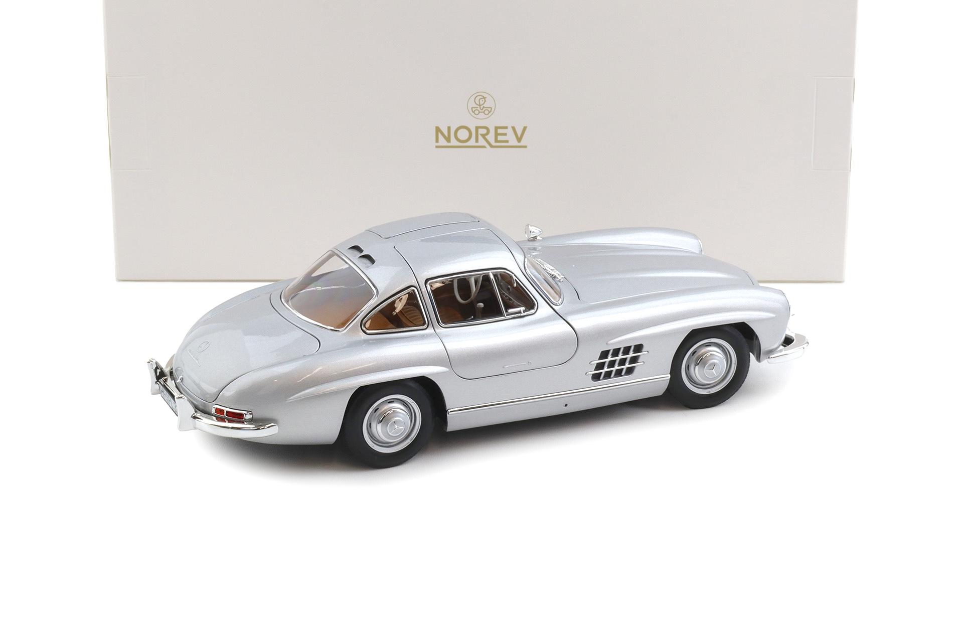 1:18 Norev Mercedes 300 SL Flügeltürer Gullwing 1954 silver/ brown interior