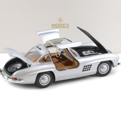 1:18 Norev Mercedes 300 SL Flügeltürer Gullwing 1954 silver/ brown interior