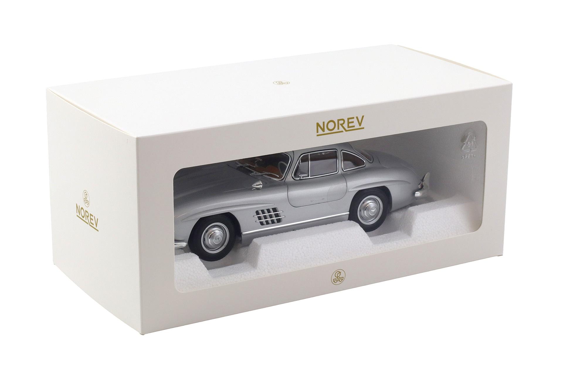 1:18 Norev Mercedes 300 SL Flügeltürer Gullwing 1954 silver/ brown interior