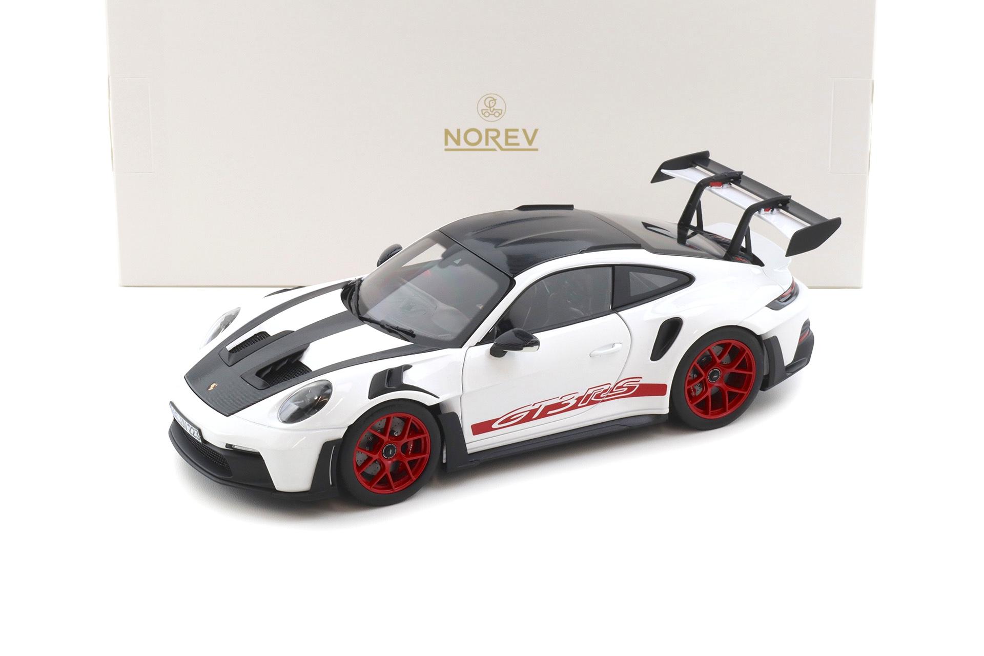 1:18 Norev Porsche 911 992 GT3 RS Weissach Package 2022 white/ Pyro red