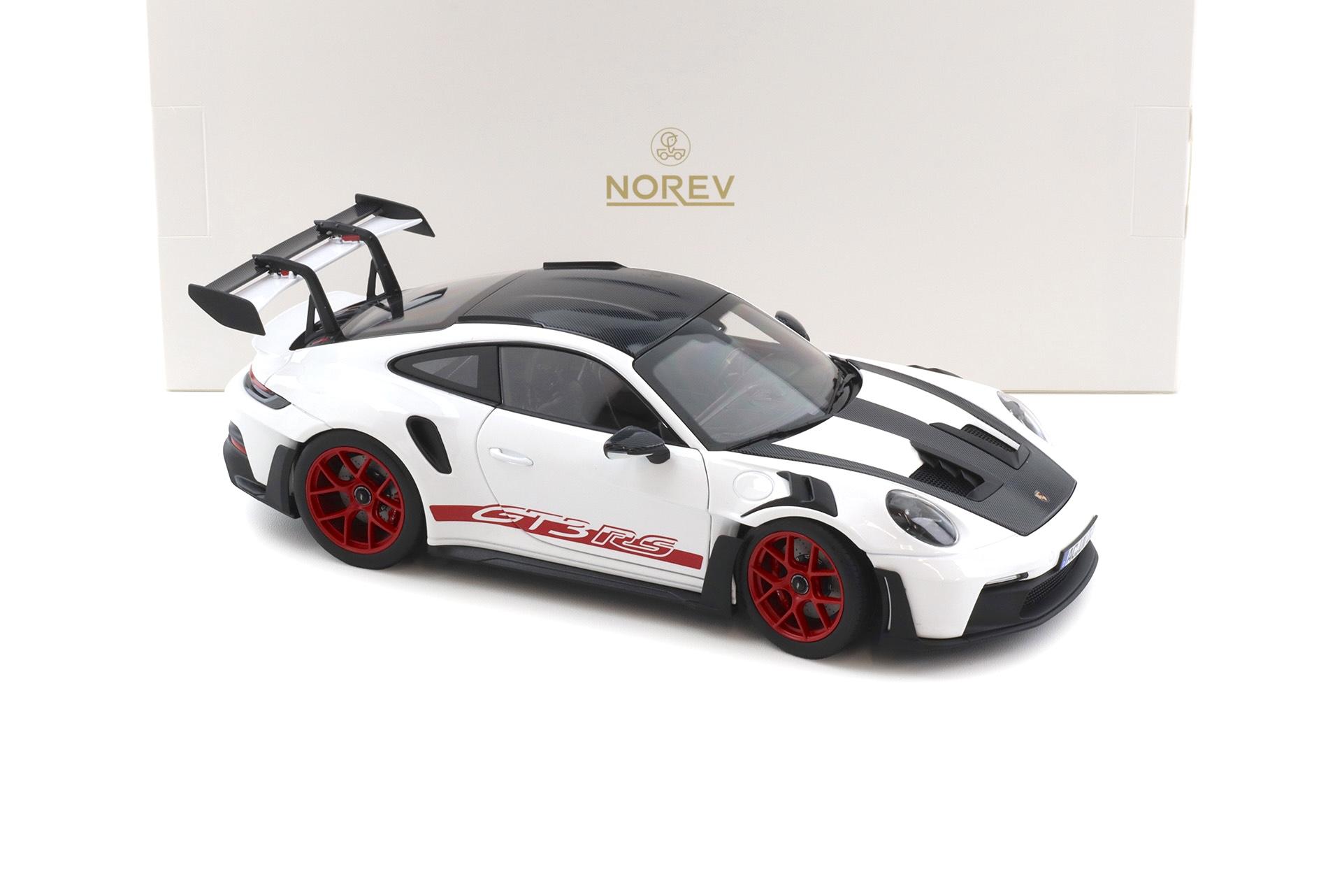 1:18 Norev Porsche 911 992 GT3 RS Weissach Package 2022 white/ Pyro red