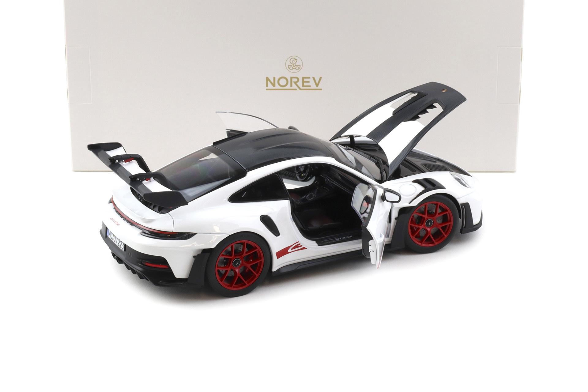 1:18 Norev Porsche 911 992 GT3 RS Weissach Package 2022 white/ Pyro red