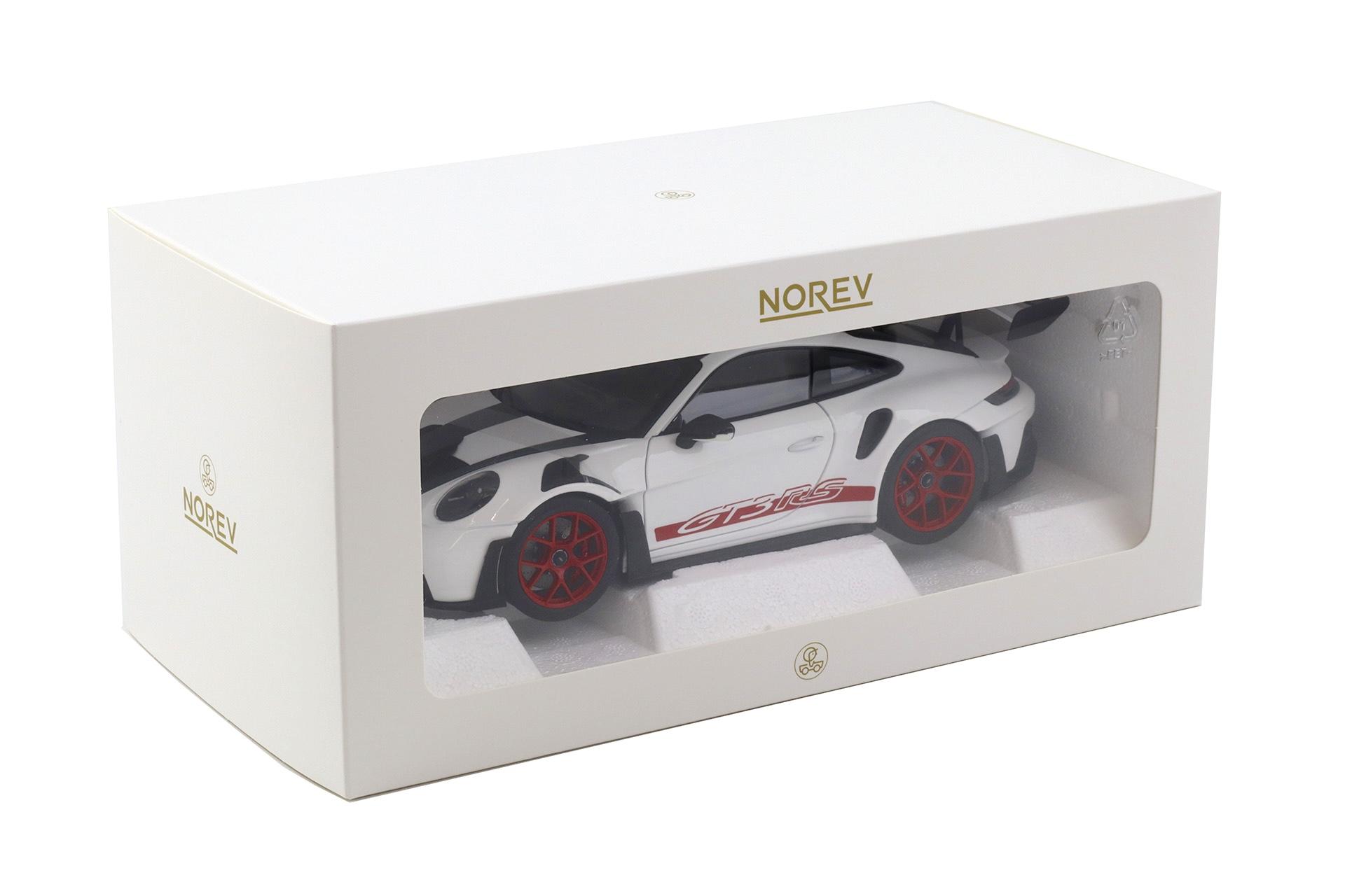 1:18 Norev Porsche 911 992 GT3 RS Weissach Package 2022 white/ Pyro red