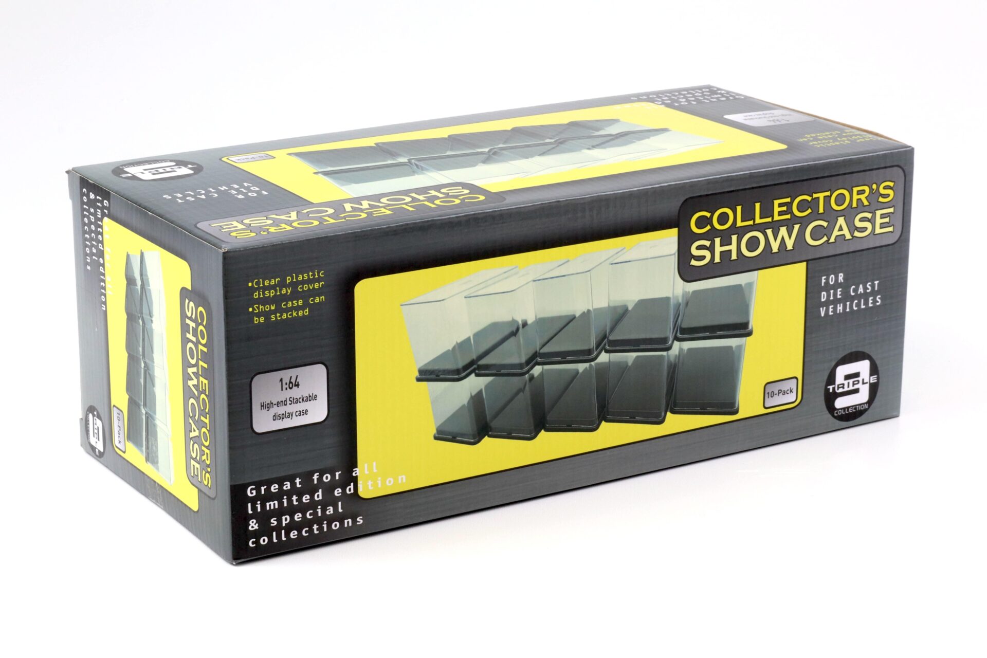 1:64 Triple9 Show Case Einzelvitrine Vitrine Klarsichtbox SET 10 pcs. schwarzer Sockel