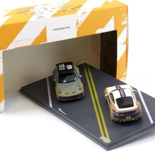 1:43 Spark SET Porsche 911 992 Dakar AHEAD Shade green & Roughroads WAP DEALER
